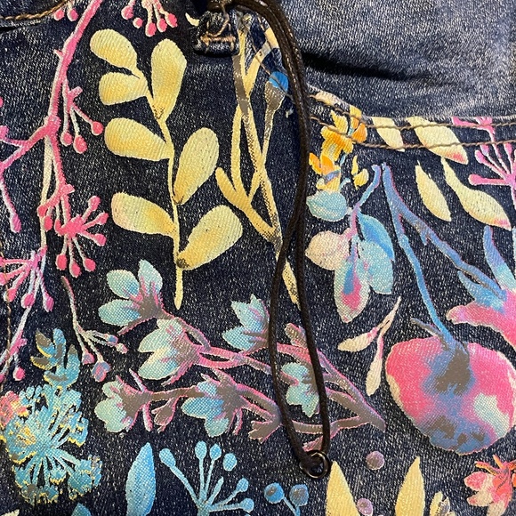 Rutherford Shorts Unisex Mens Size 34 Blue Denim Floral Streetware NWT - Picture 4 of 16